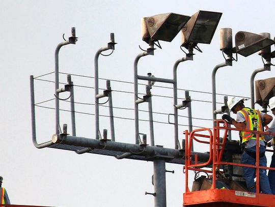 Basking in a new glow  Wimberley ISD updates  lighting at Texan Stadium