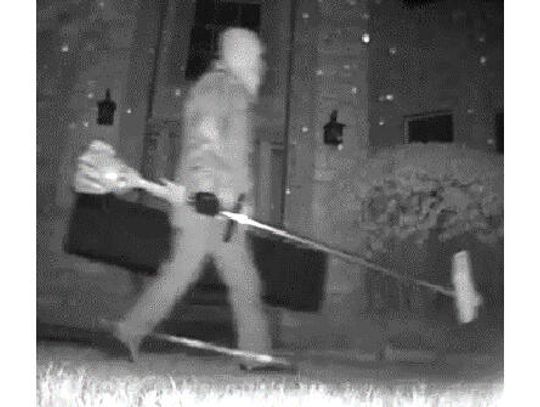 Burglar caught on camera still being sought