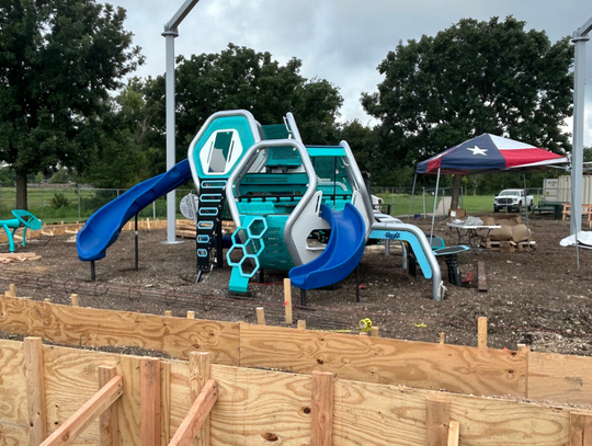 Playground construction ongoing at Steeplechase Park