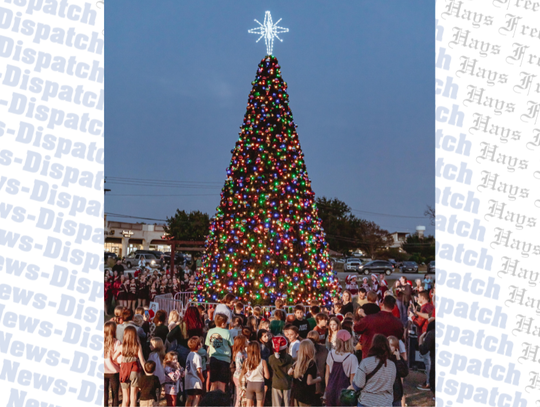Downtown Dripping Springs Christmas tree lights up the season