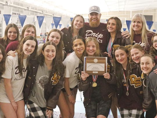 Dripping Springs High School girls aquatics team places second at district
