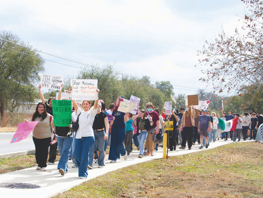 Dripping Springs High School students stage walkout
