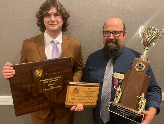 DSHS speech and debate student scores historic win