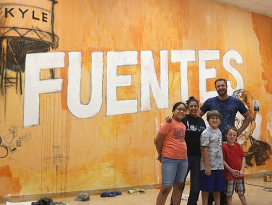 Fuentes parent leads artists in mural honoring school namesake