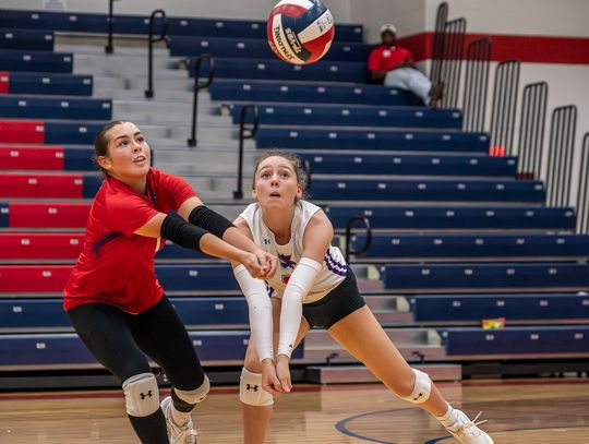 Hays Hawks volleyball faces off against the Stony Point Tigers at home