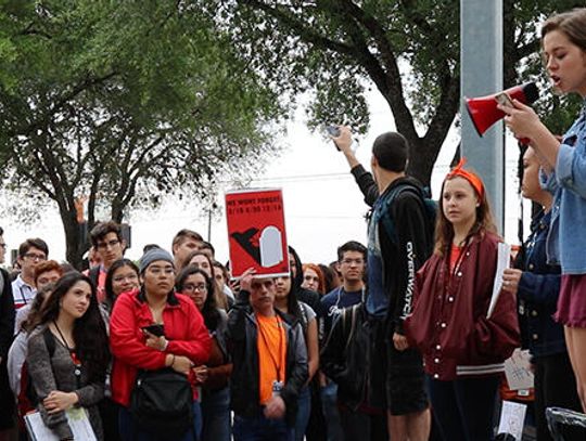 Hays High School students protest gun violence, advocate for campus safety