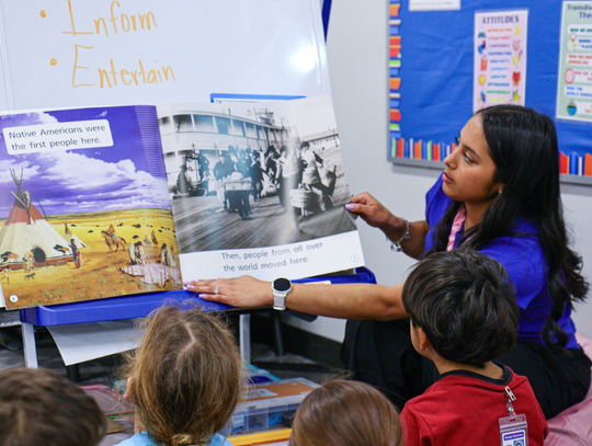 Hays CISD kindergarten students learn about U.S. history