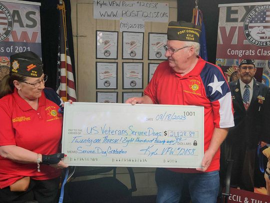 Kyle VFW exceeds fundraising goals in telethon for veterans service dogs
