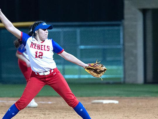 Rebel softball team shuts out  Lake Travis 5-0