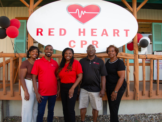 Red Heart CPR cuts ribbon with Greater Buda Chamber of Commerce