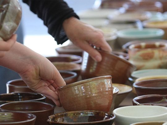 Residents fill empty bowls for hunger relief