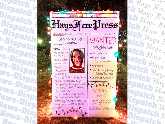 Residents participate in the Hays Free Press light display in Buda