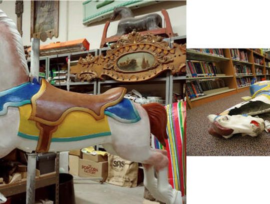 Restored antique carousel colt unveiled at Carpenter Hill