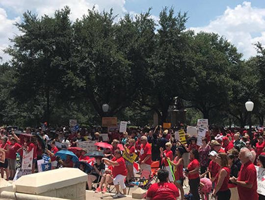 Texans for Public Education rally at capital steps