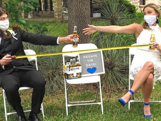When life gives them Corona, newlyweds-to-be make lemonade