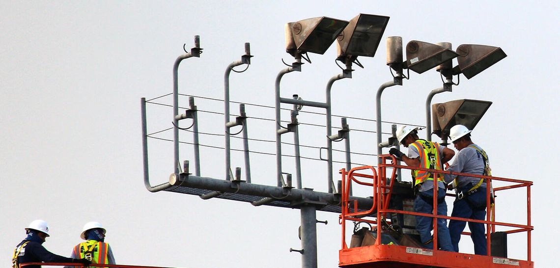 Basking in a new glow  Wimberley ISD updates  lighting at Texan Stadium