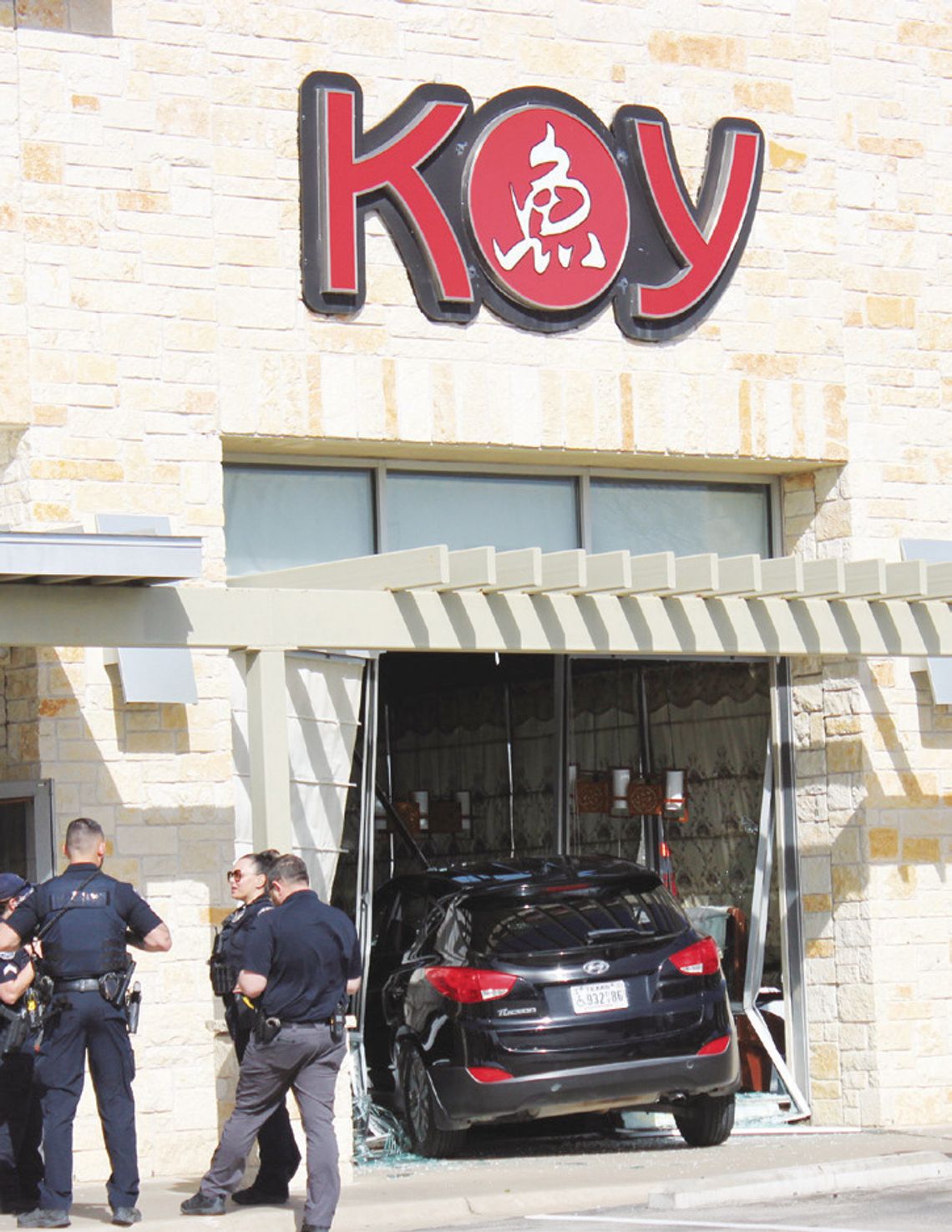 Car crashes into Koy restaurant