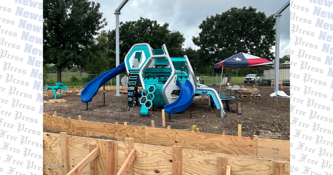 Playground construction ongoing at Steeplechase Park