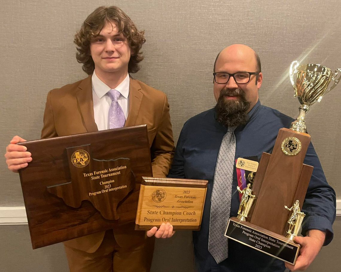 DSHS speech and debate student scores historic win