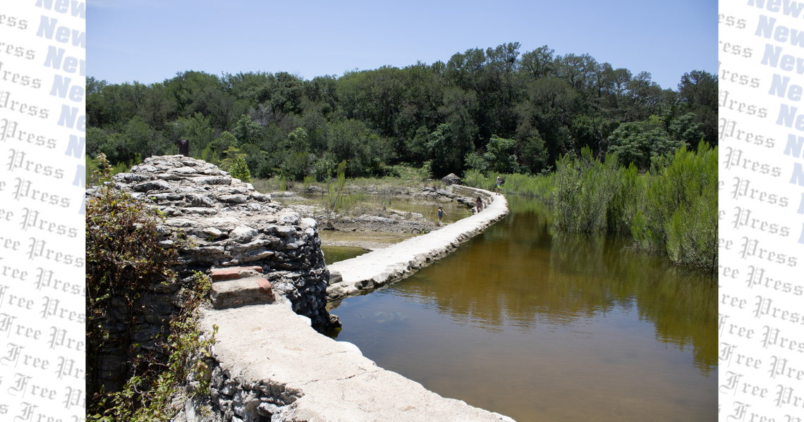 Five Mile Dam temporarily flows after rain Five Mile Dam temporarily flows after rain