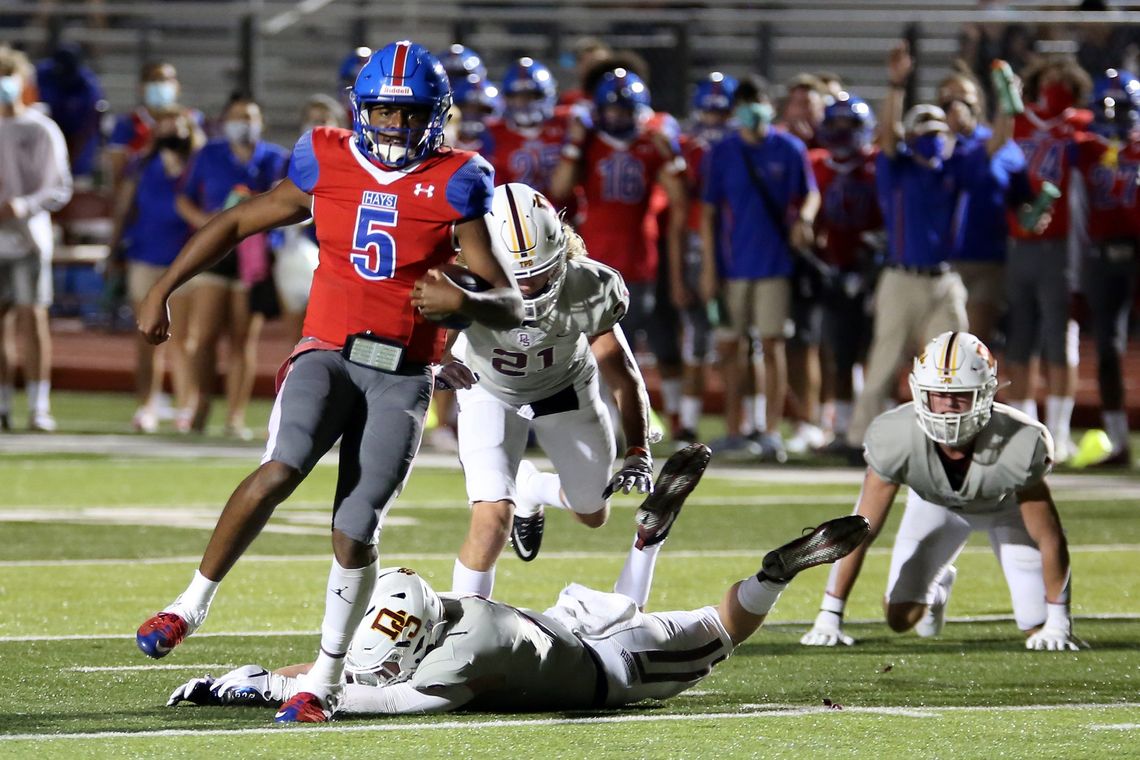 Hays rolls past Eagles 42-7 in district opener