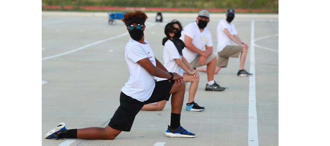 Johnson High Jaguar band masks up for new season