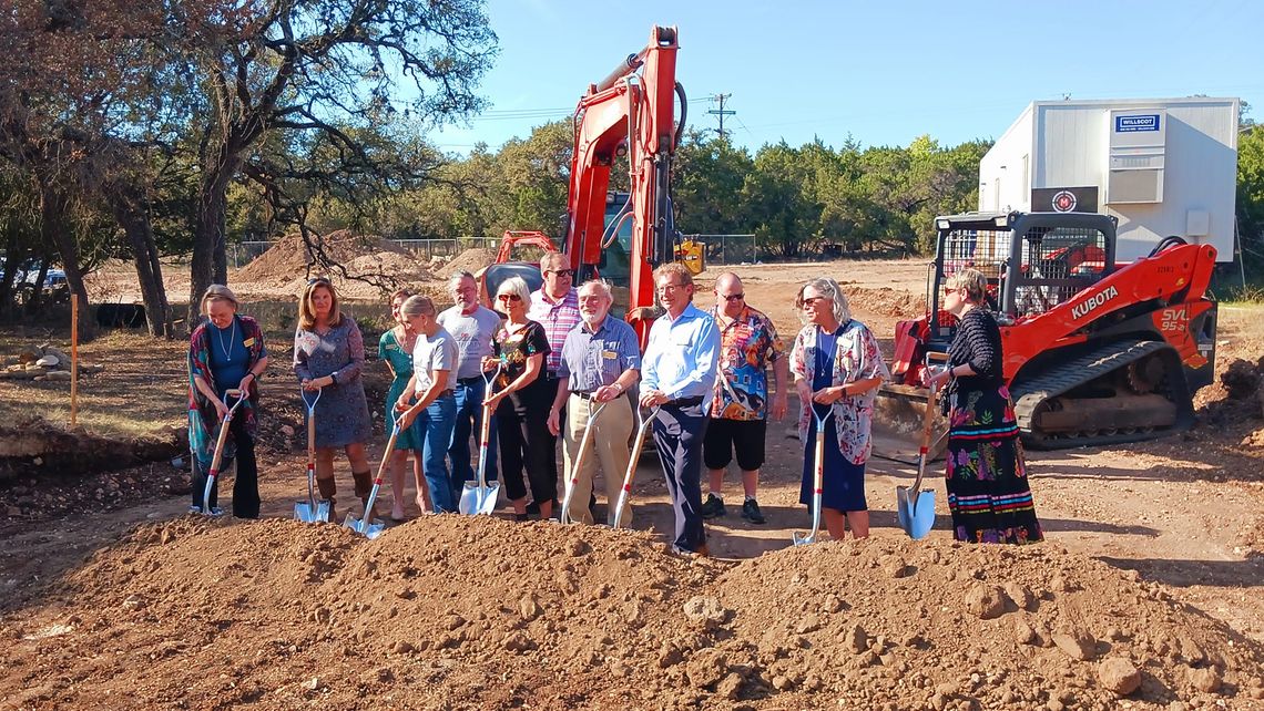 Library breaks ground on expansion in Wimberley