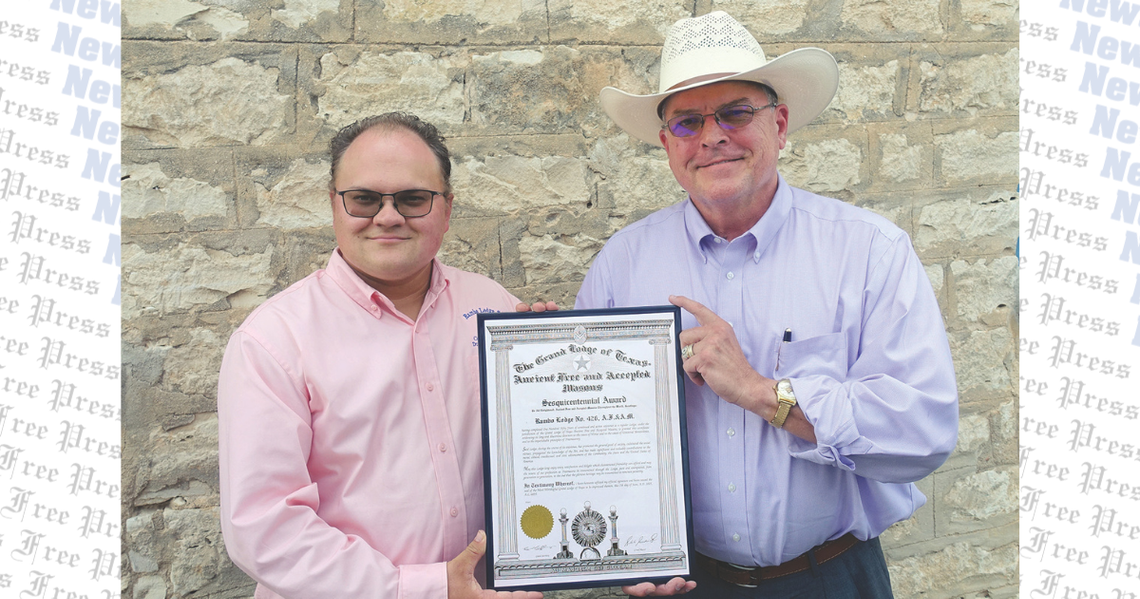 Rambo Masonic Lodge presents Sesquicentennial Award