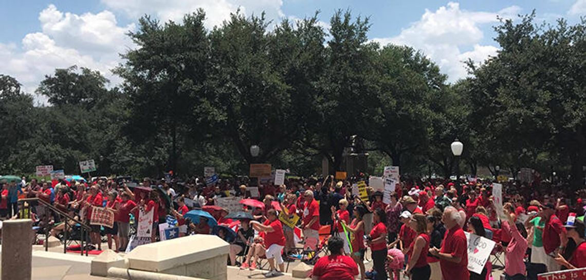 Texans for Public Education rally at capital steps