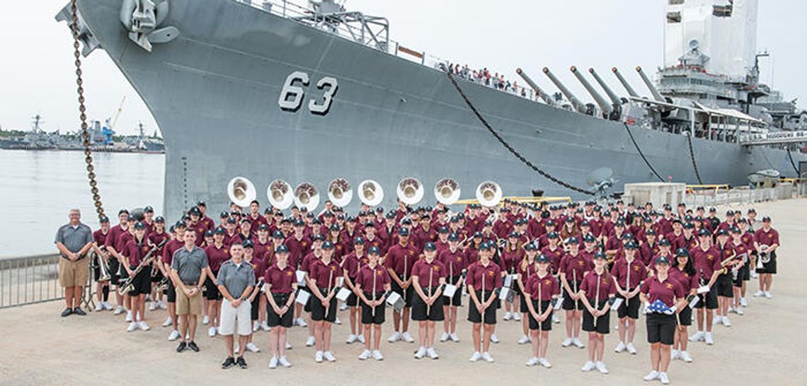 Tiger band performs at USS Missouri