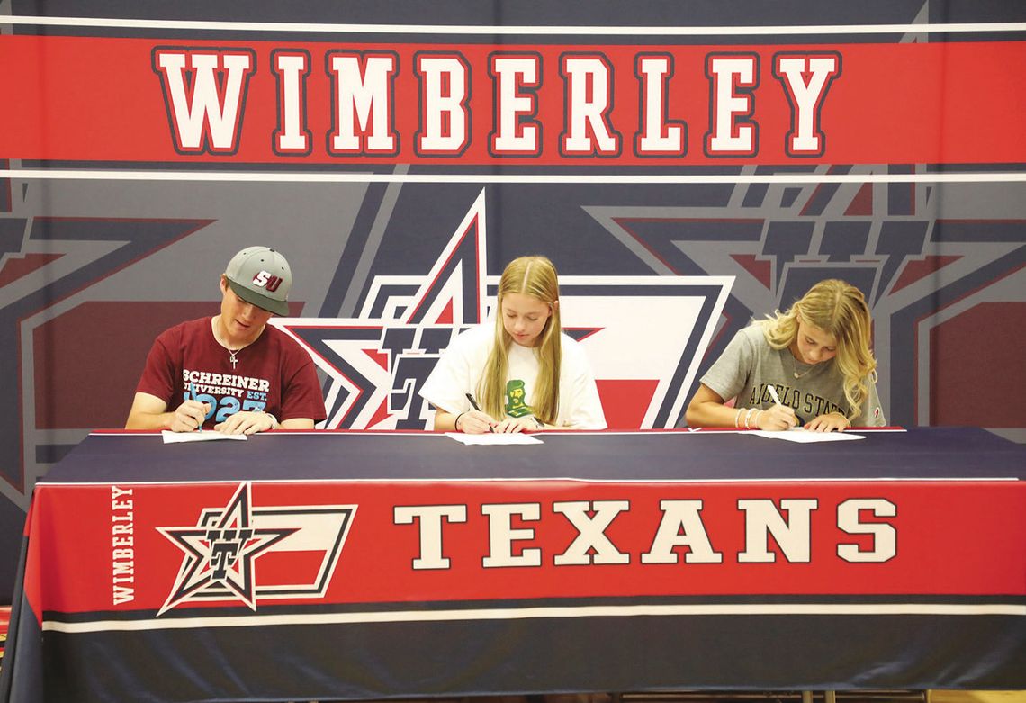Wimberley seniors sign National Letters of Intent Wimberley seniors sign National Letters of Intent